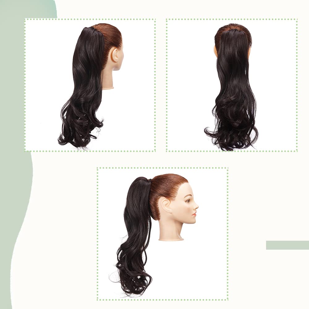 SEGO 45cm Pferdeschwanz Haarverlängerung Ponytail Haarteil Zopf Clip in Extensions Voluminös Claw on