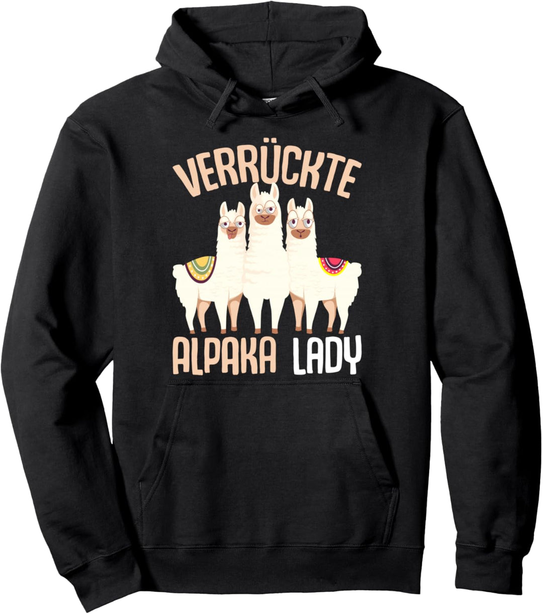 Verrückte Alpaka Lady Damen Alpaka Lama Pullover Hoodie