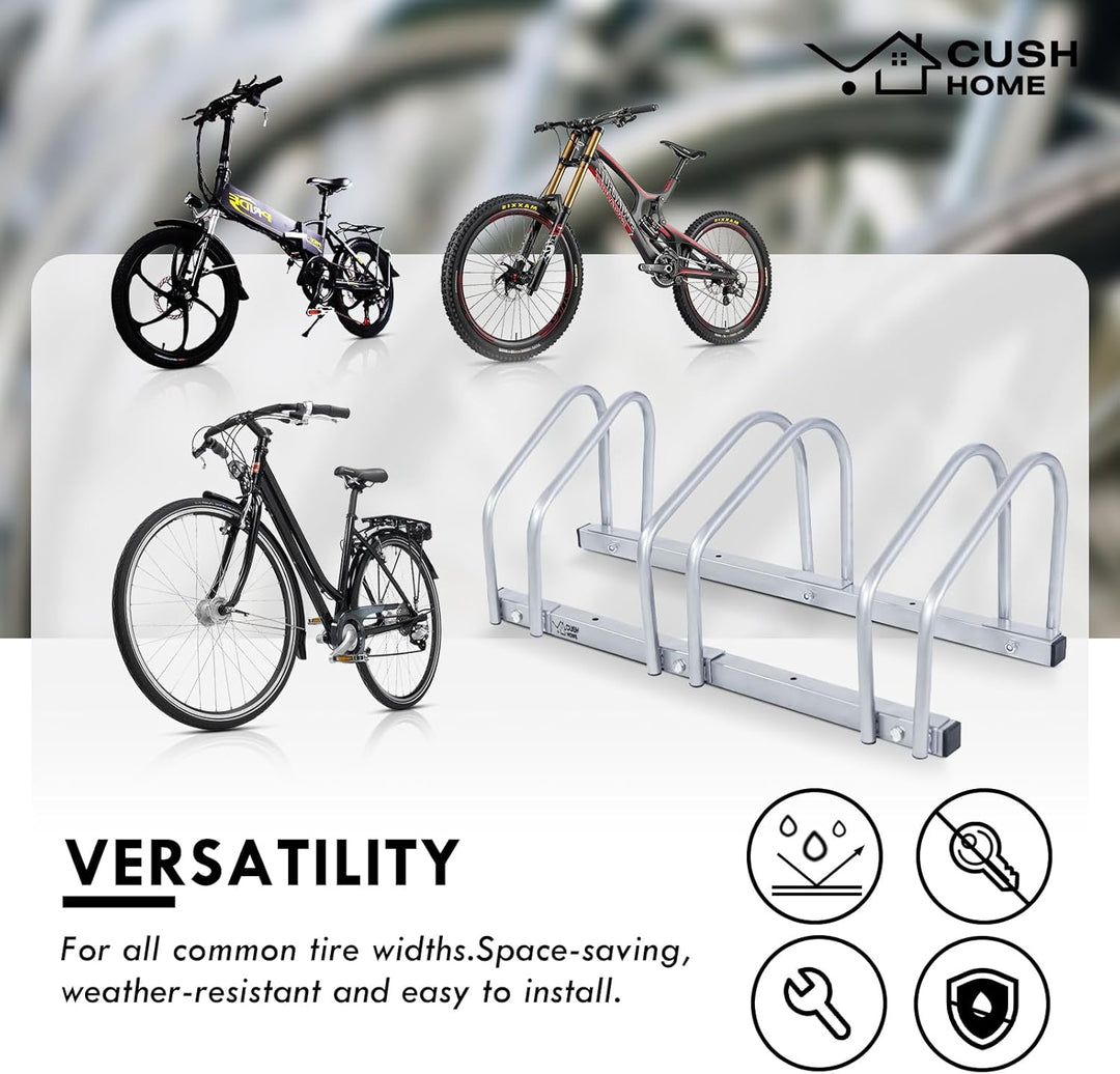 CCLIFE Fahrradständer Boden für 3 Fahrräder mit Reifenbreiten bis 55 mm Eisen Fahrradhalter 71 x 32