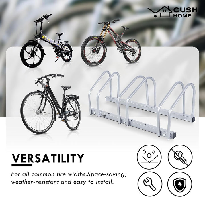 CCLIFE Fahrradständer Boden für 3 Fahrräder mit Reifenbreiten bis 55 mm Eisen Fahrradhalter 71 x 32
