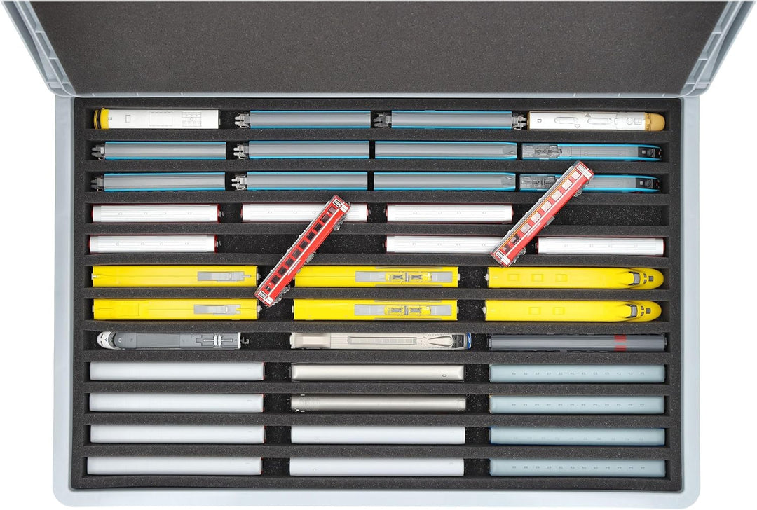 Feldherr Eurobox 60 x 40 cm Set für Modelleisenbahnen - Spur N - 12 Fächer - Schaumstoffeinlage für