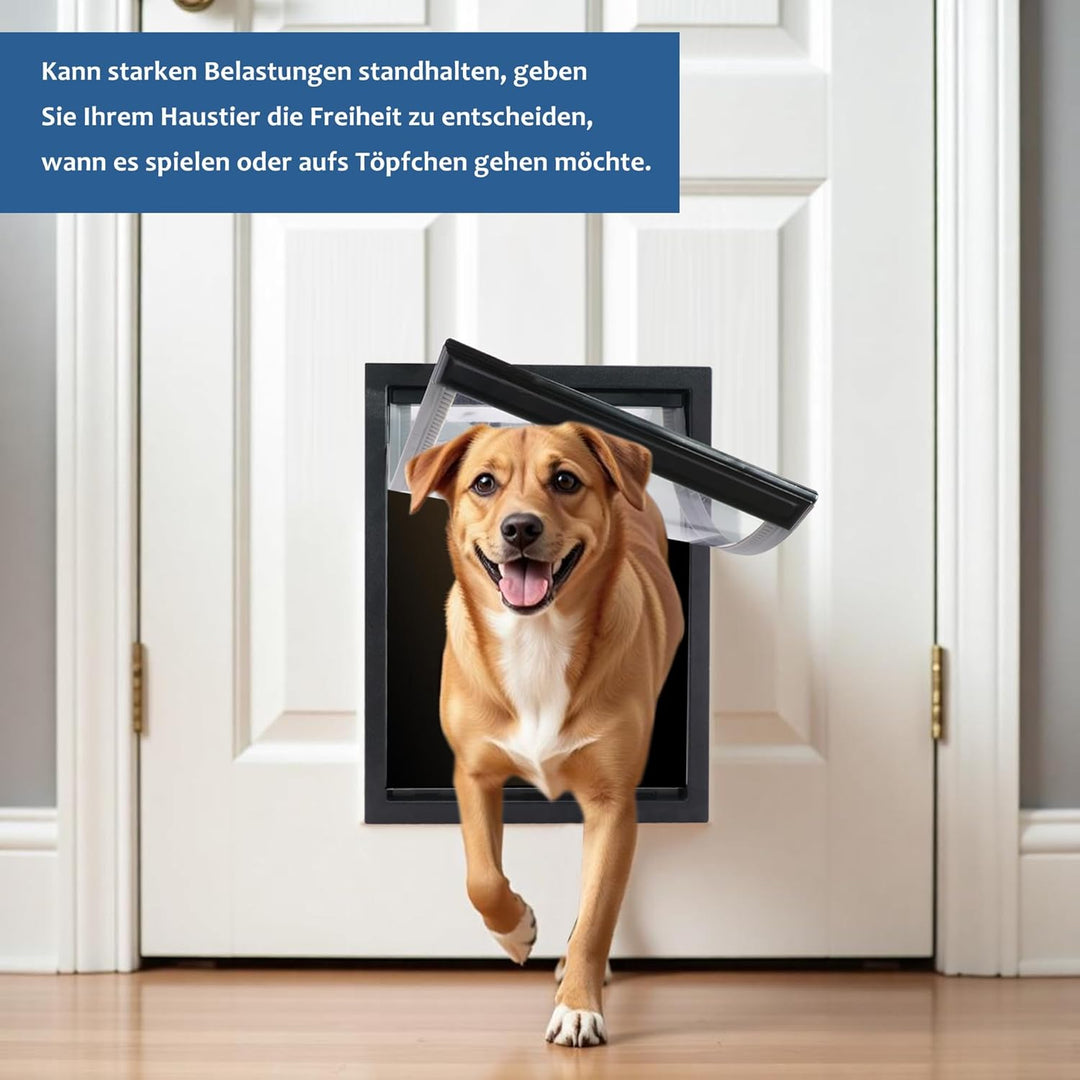 CEESC Grosse Hundeklappe mit weicher, transparenter Magnetklappe und einrastbarer Verschlussplatte,