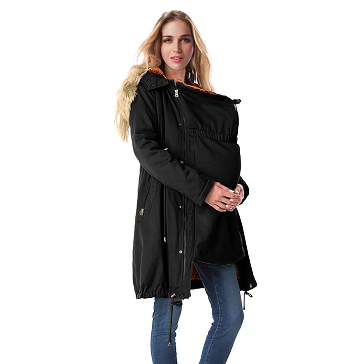 Generisch Parka Damen Winter Umstands Baumwolljacke 3 In 1 Winter Knielanger Tragejacke Mit Einstell