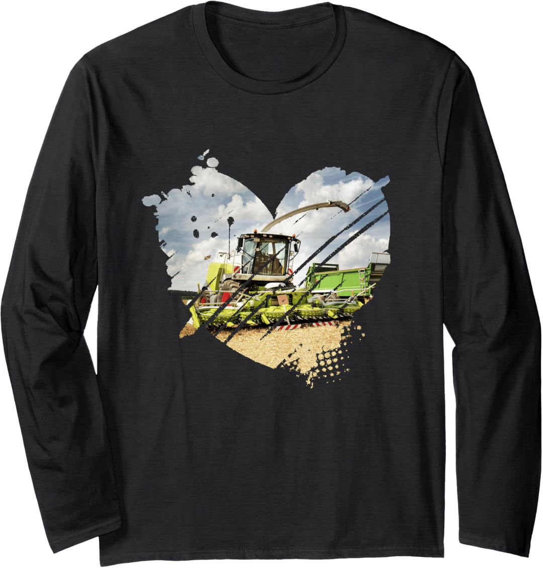 Mais häckseln Landwirt Bauer Landwirtschaft Mais-Häcksler Langarmshirt