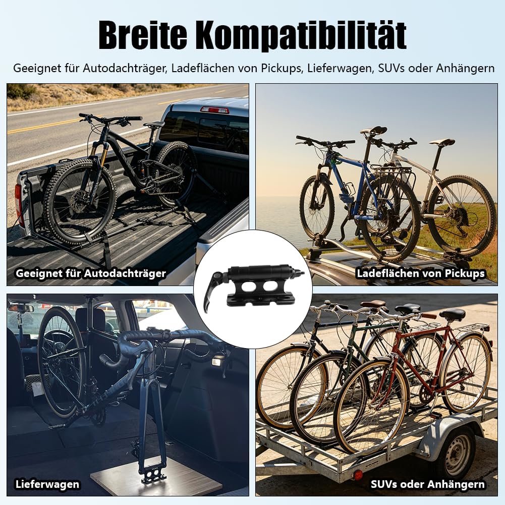 2 Stück Fahrrad Dachträger Gabelhalterung, Aluminiumlegierung Gabelhalterung Steckachse, Fahrrad Vor