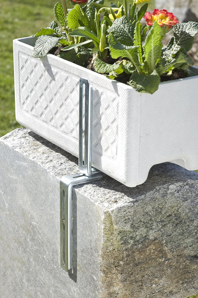 Alba Krapf Blumenkasten-Mauerhalter (2V) einzeln, Silber