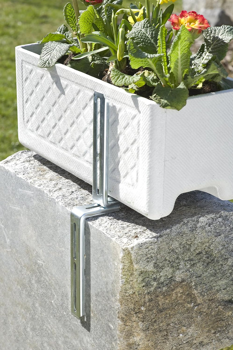 Alba Krapf Blumenkasten-Mauerhalter (2V) einzeln, Silber