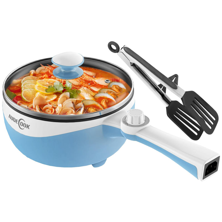 Audecook Elektrische Hot Pot mit Dampfgarer,Elektrische Bratpfanne, Hot Pot Topf 20cm, Antihaft Mini