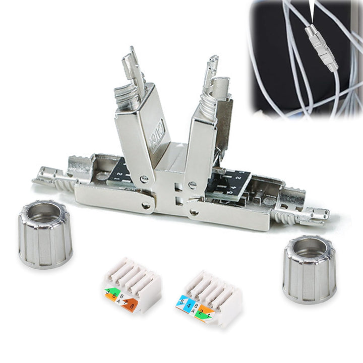 2 Stück Netzwerkstecker Cat7 Cat6A Werkzeuglos RJ45 Stecker Werkzeuglos Lan Stecker Feldkonfektionie