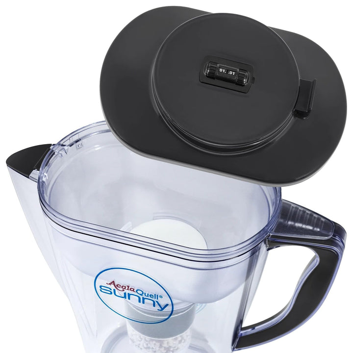 Wasserfilter AcalaQuell Sunny | Anthrazit | Kannenfilter - mit extra gutem Griff | Höchste Filterlei
