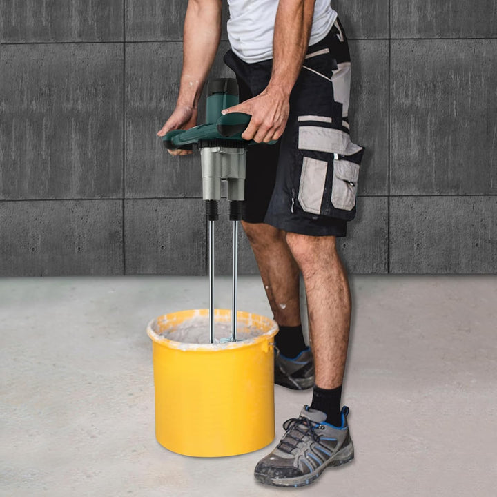 Mörtelrührer 2800W, Betonmischer mit 6 Geschwindigkeiten und Doppelrührwerk, Doppelrührwerk Rührwerk