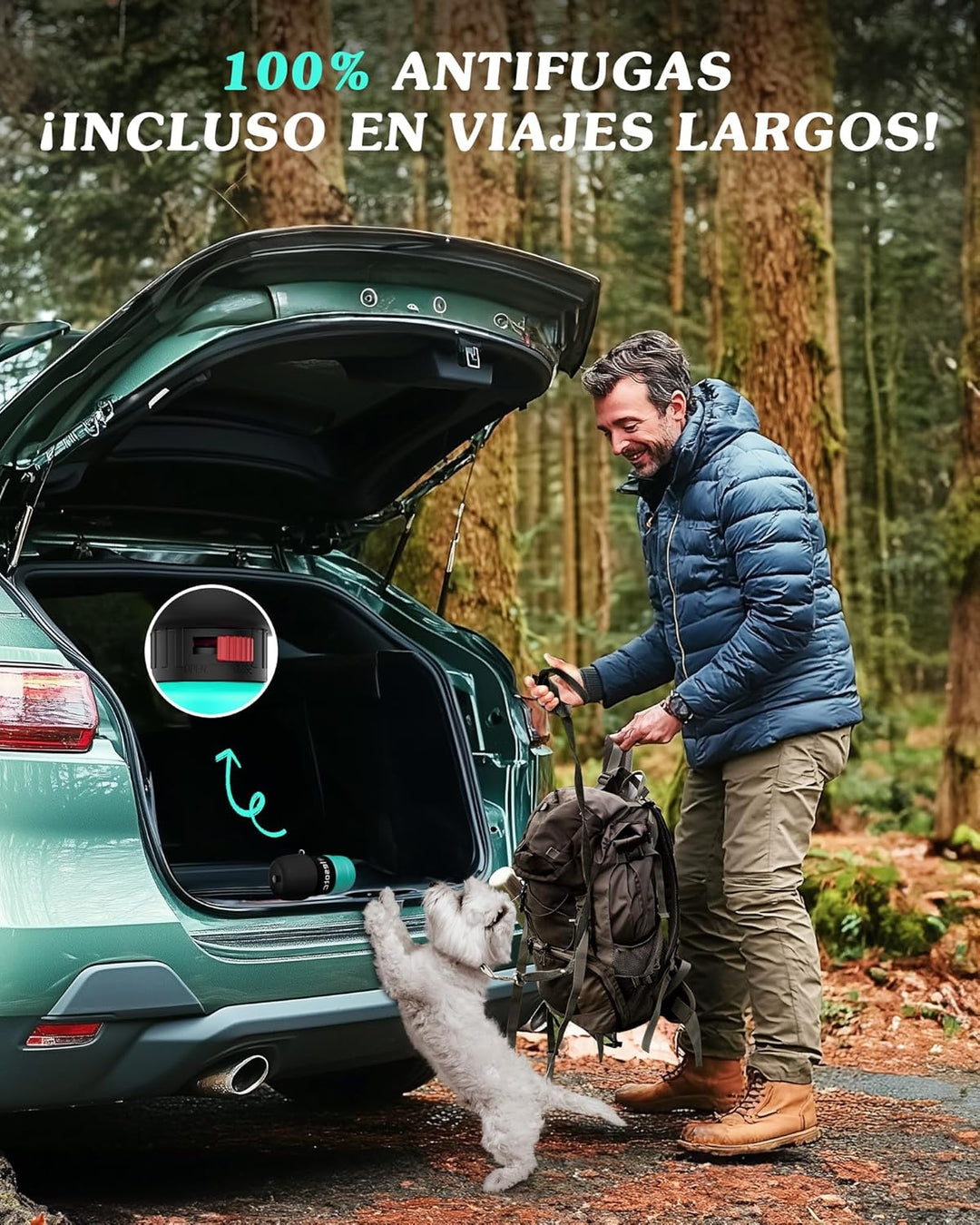 lesotc 1000ml Hundetrinkflasche für unterwegs, Faltbare Hund Auslaufsicher Wasserflasche, Hunde Wass