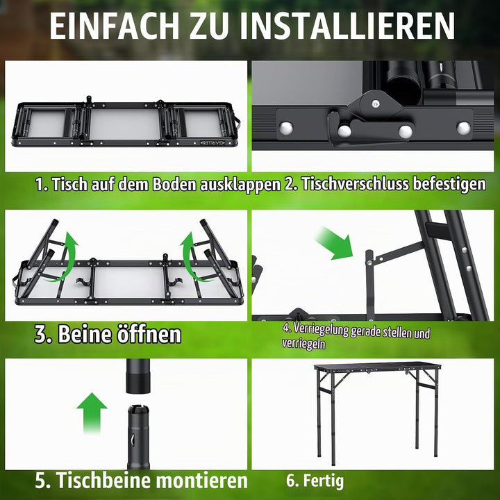 GARLLEN Campingtisch klappbar, 87x40cm &amp; 3 einstellbare Höhen(26/48/70cm), Klapptisch Camping Tisch,