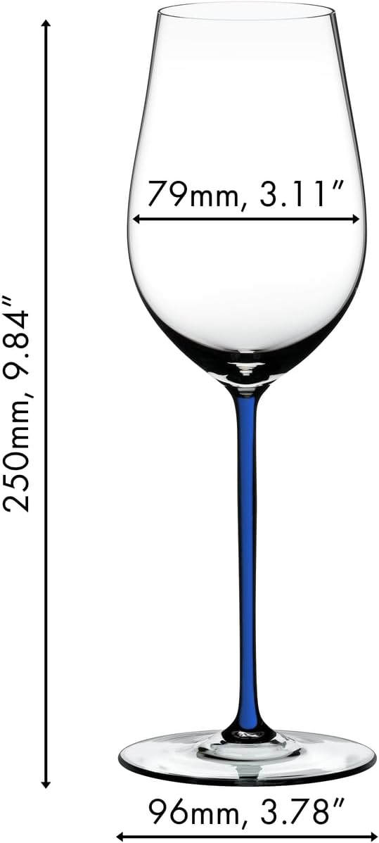 Riedel Fatto A Mano Riesling/Zinfandel Weinglas, Blau Riesling Blau, Riesling Blau
