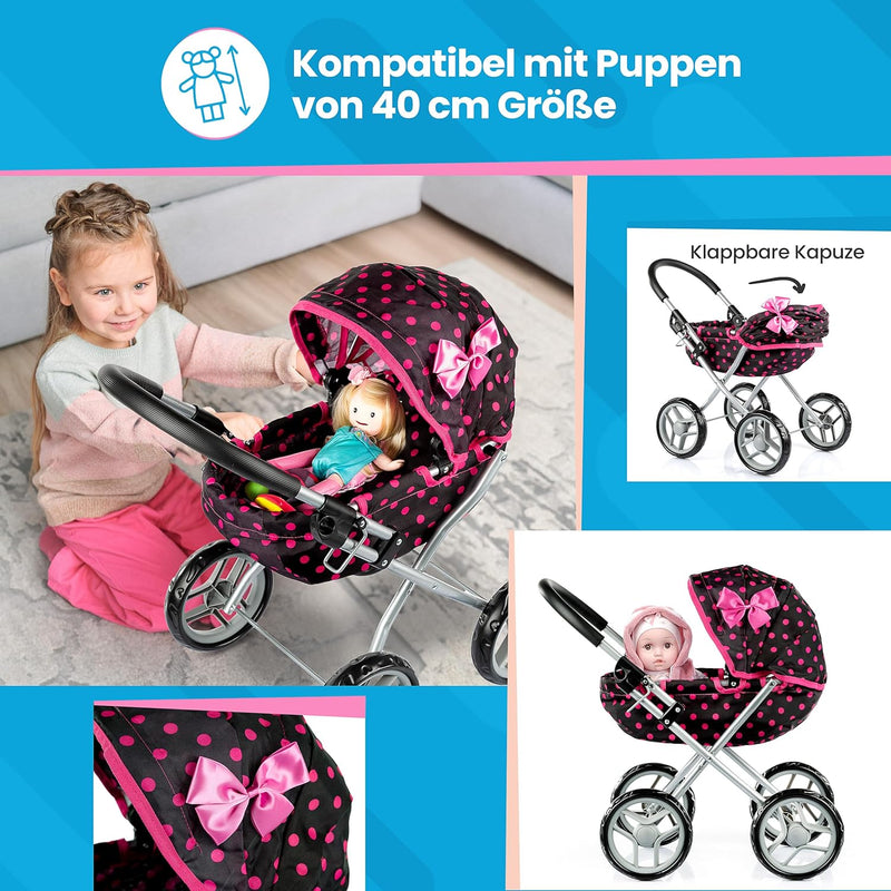 Kinderplay Puppenwagen, Spielzeugwagen – Kinderwagen für Puppen. Dieser Kinderwagen ist für Kinder L