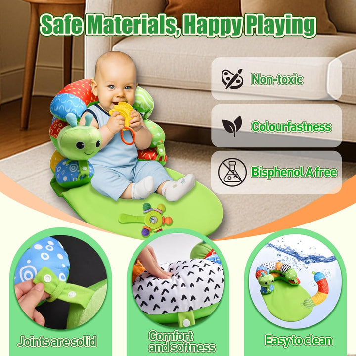 Ulikey 3 in 1 Bauchlage Spielzeug Baby, Abnehmbar Raupe für Baby, Bauchlage Helfen Sitzen Stützen Ba