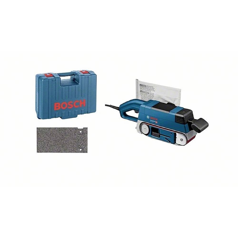 Bosch Professional Bandschleifer GBS 75 AE (750 Watt, inkl. Gewebeschleifband, Staubsack, Grafitplat