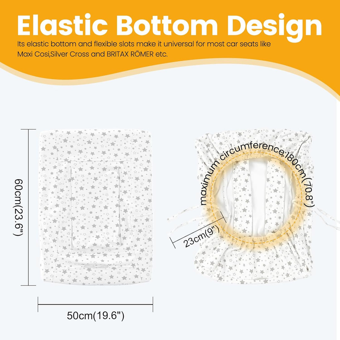 Orzbow Universal Bezug für Babyschale,Schutzbezug aus 100% Baumwolle,Perfekter Passform für Babyscha