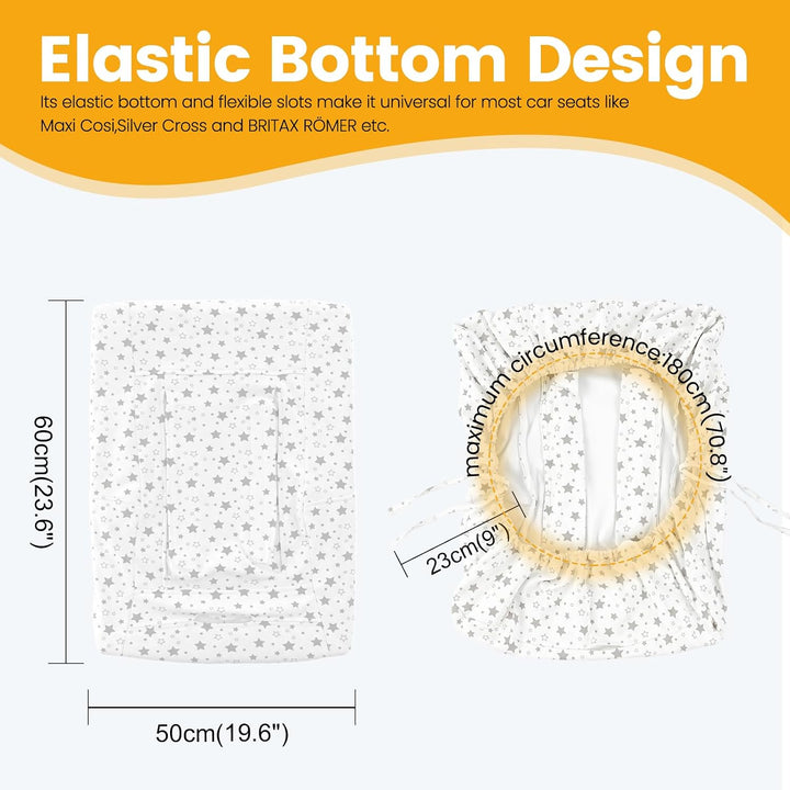 Orzbow Universal Bezug für Babyschale,Schutzbezug aus 100% Baumwolle,Perfekter Passform für Babyscha