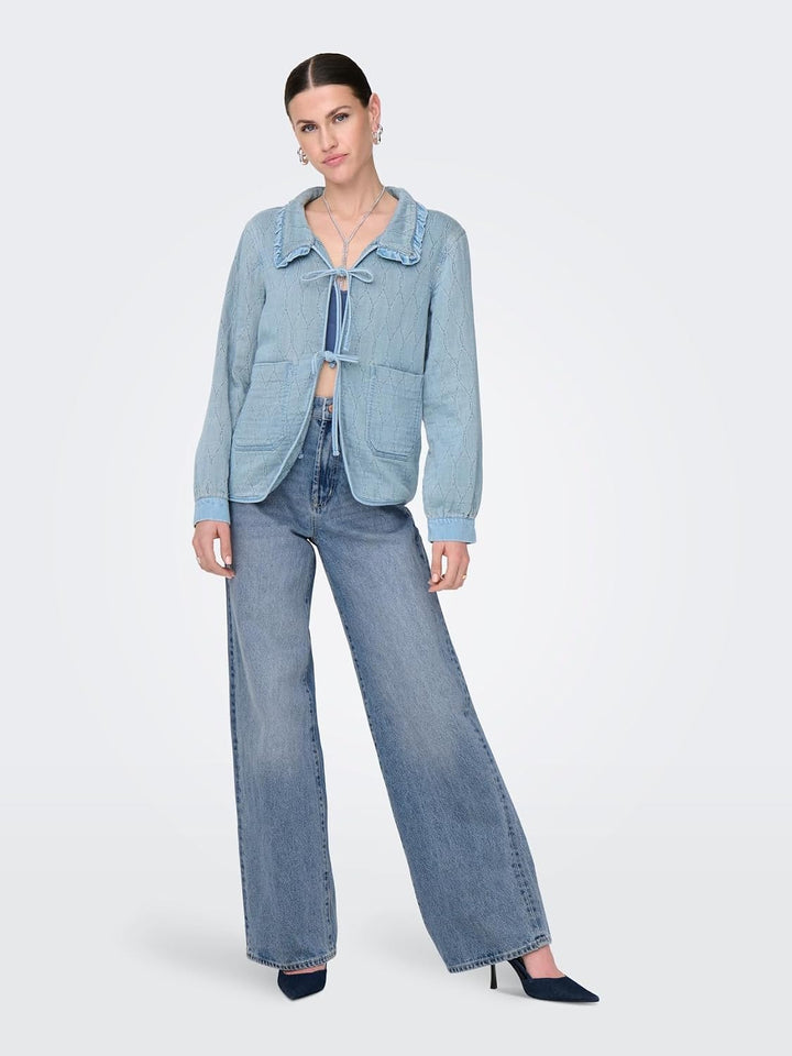 ONLY Female Jeans mit weitem Bein ONLHOPE Hohe Taille Weiter Beinschnitt Jeans 25W / 30L Light Blue