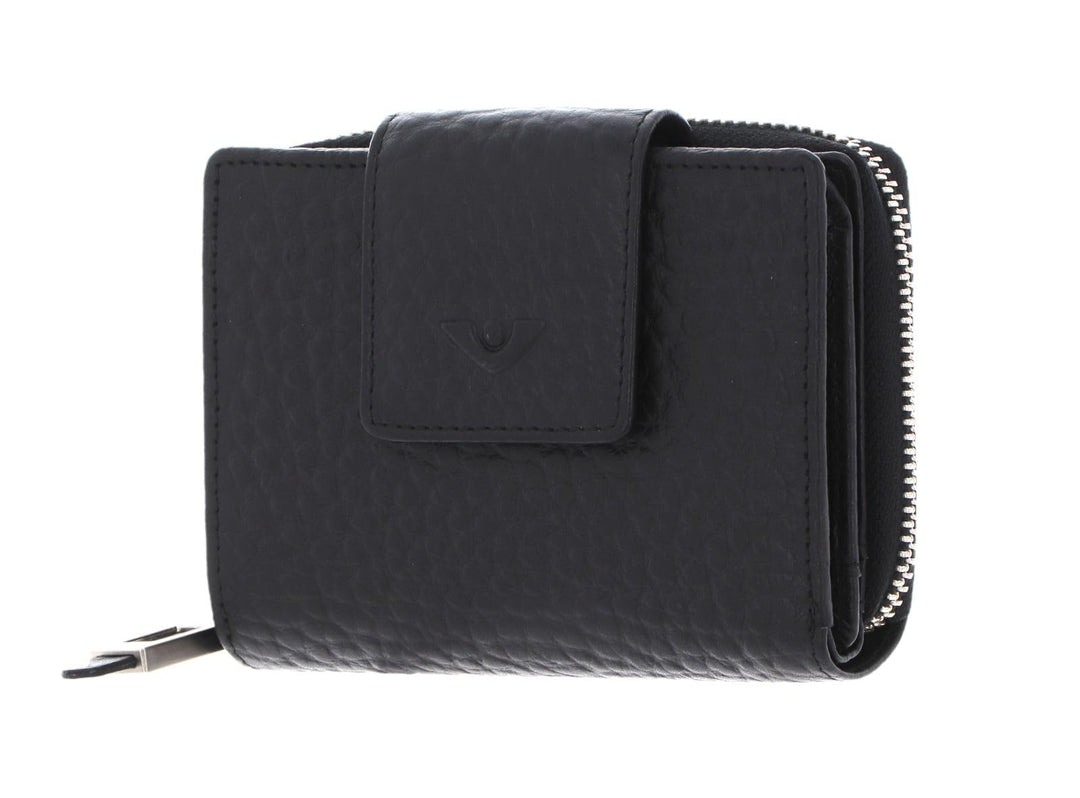 Voi Hirsch Ida Geldbörse RFID Leder 12,5 cm Schwarz, Schwarz