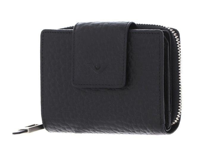 Voi Hirsch Ida Geldbörse RFID Leder 12,5 cm Schwarz, Schwarz