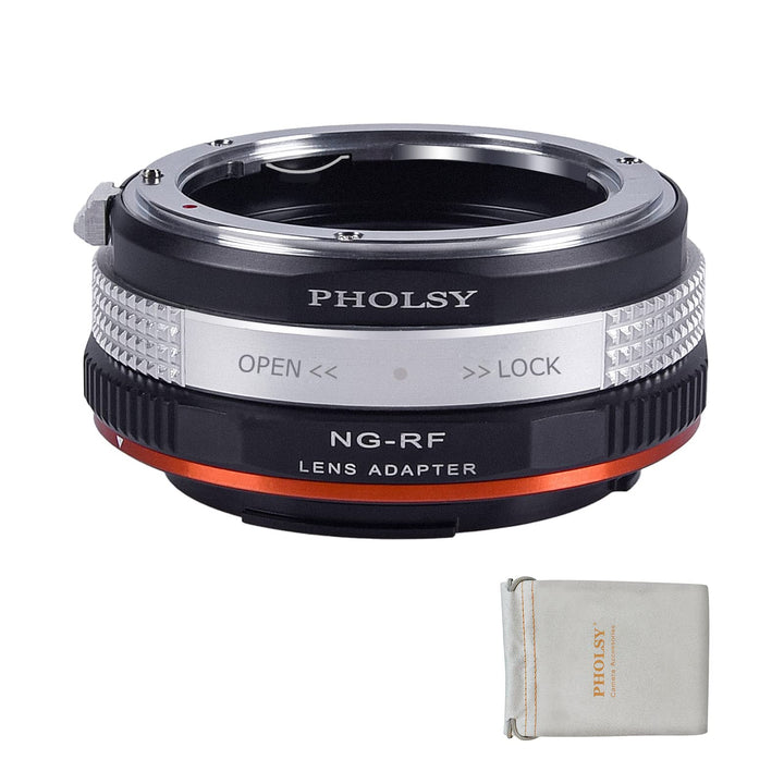 PHOLSY Objektivadapter Manueller Fokus mit dem Blendensteuerring Kompatibel mit Nikon G/F/AI/AIS/D/A