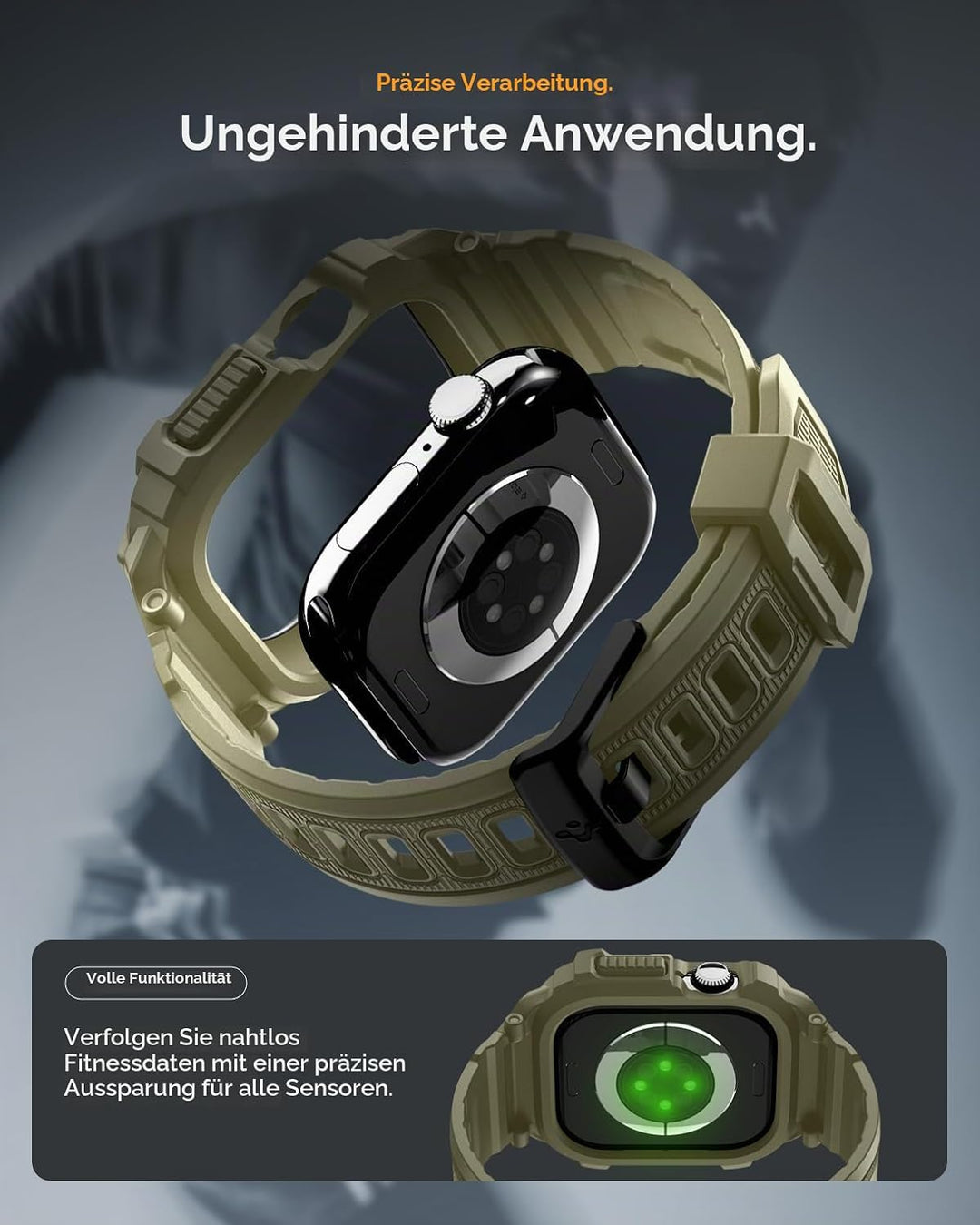 Spigen Rugged Armor Pro 2 Hülle mit Band für Apple Watch 11/10 46mm | TPU-Unibody-Hülle mit Armband,