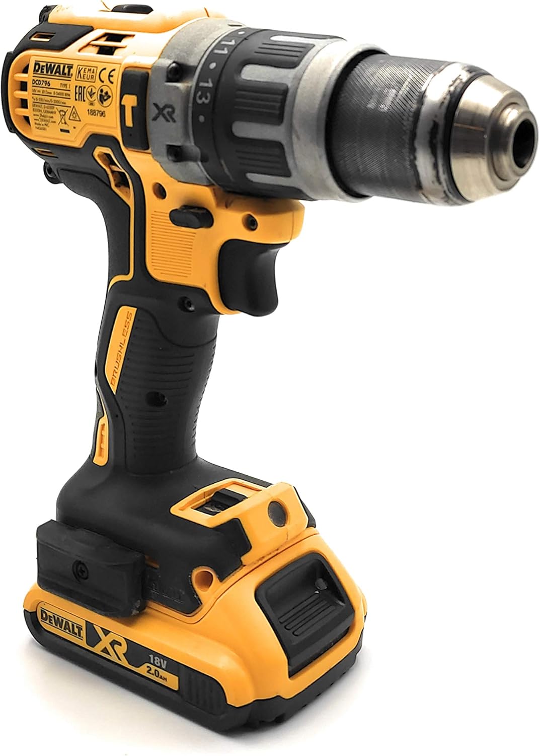 Dewalt 18 Volt Akku Schlagbohrschrauber DCD796D2 (Bürstenloser Motor, 2-Gang Vollmetallgetriebe, max