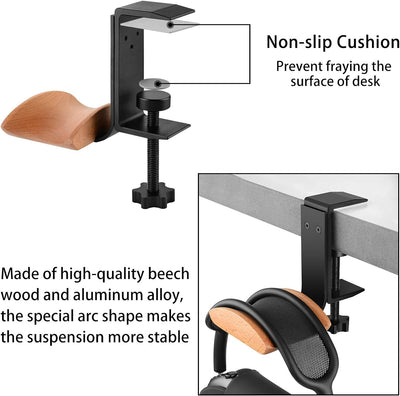 Linkidea Kopfhörerständer Aufhänger Kompatibel mit AirPod Max, Halterung Holz Kopfhörer Headset Aufh