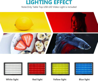 NEEWER LED Videolicht Set mit verstellbarem Stativ Ständer Farbfiltern dimmbares 5600K USB Kamera Vi