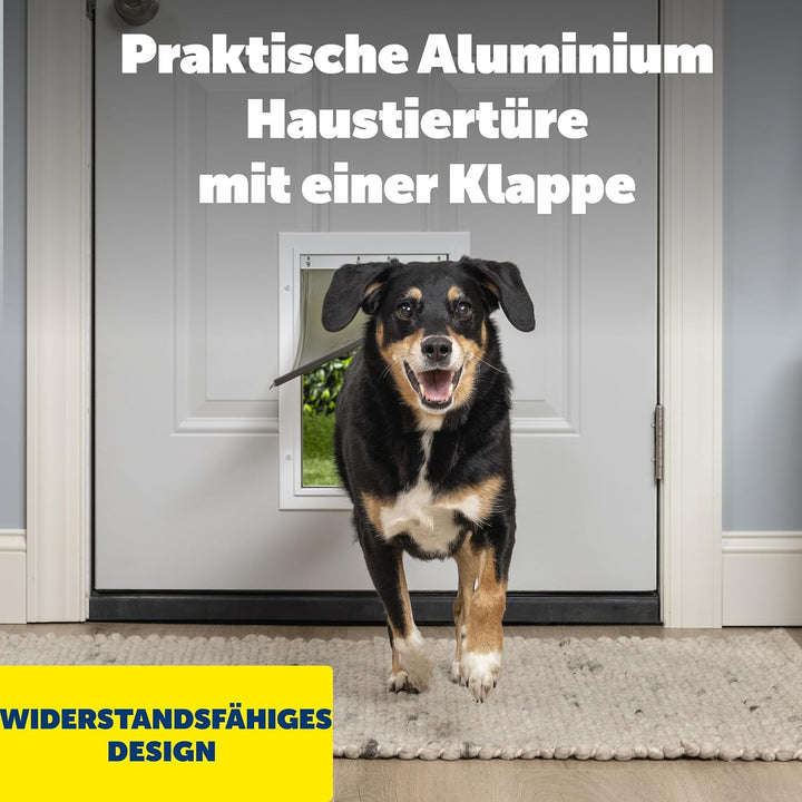 PetSafe Staywell Aluminium Hundeklappe, Langlebiger Aluminium-Rahmen, Magnetverschluss, Für Hunde bi
