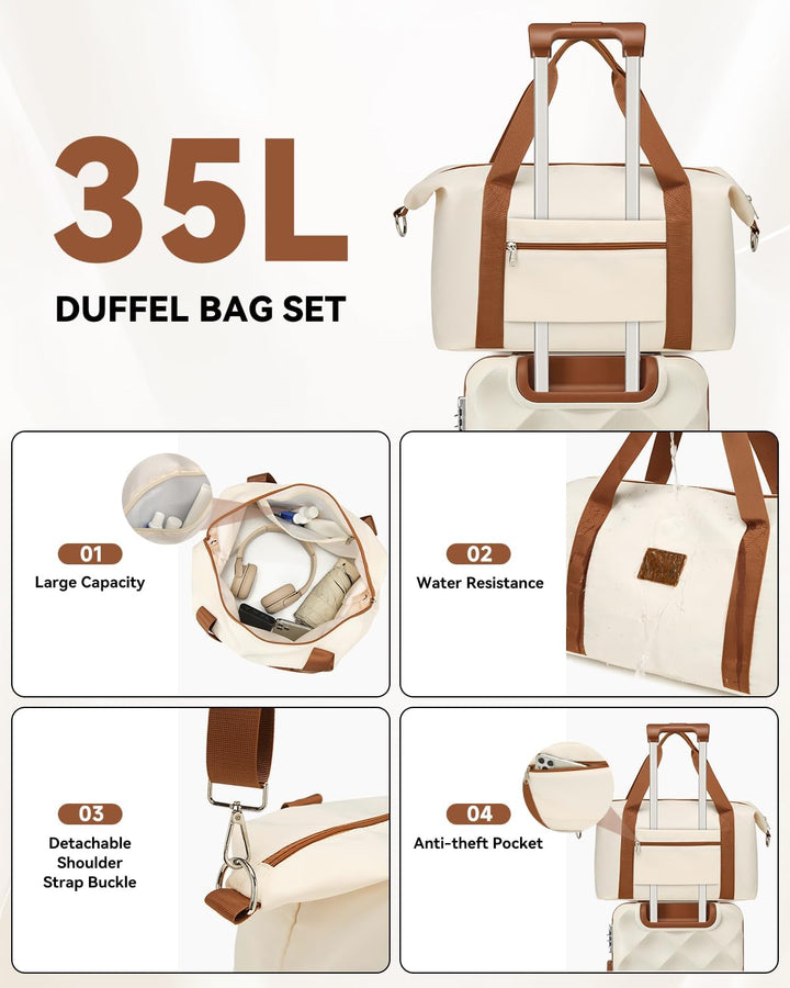 Sea choice Hardschalen Trolley Koffer Set 5tlg. Zwillingsrollen Reisekoffer Enthält 1 Reisetasche un