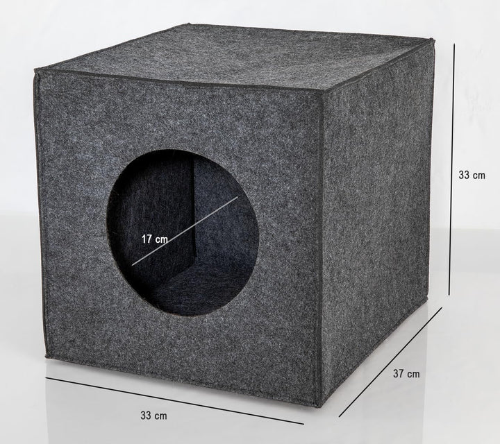 Katzenhöhle aus Filz, faltbar mit Kissen, Kuschel- und Versteckhöhle