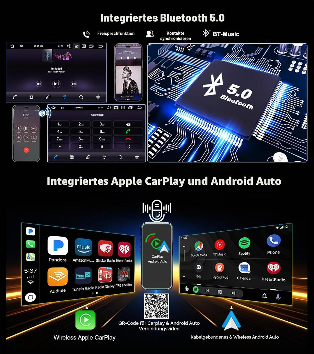Erisin 8 Kern Android 14 DAB+ Autoradio 4GB+64GB Bluetooth Für BMW 3er E90 E91 E92 E93 M3 mit GPS Na