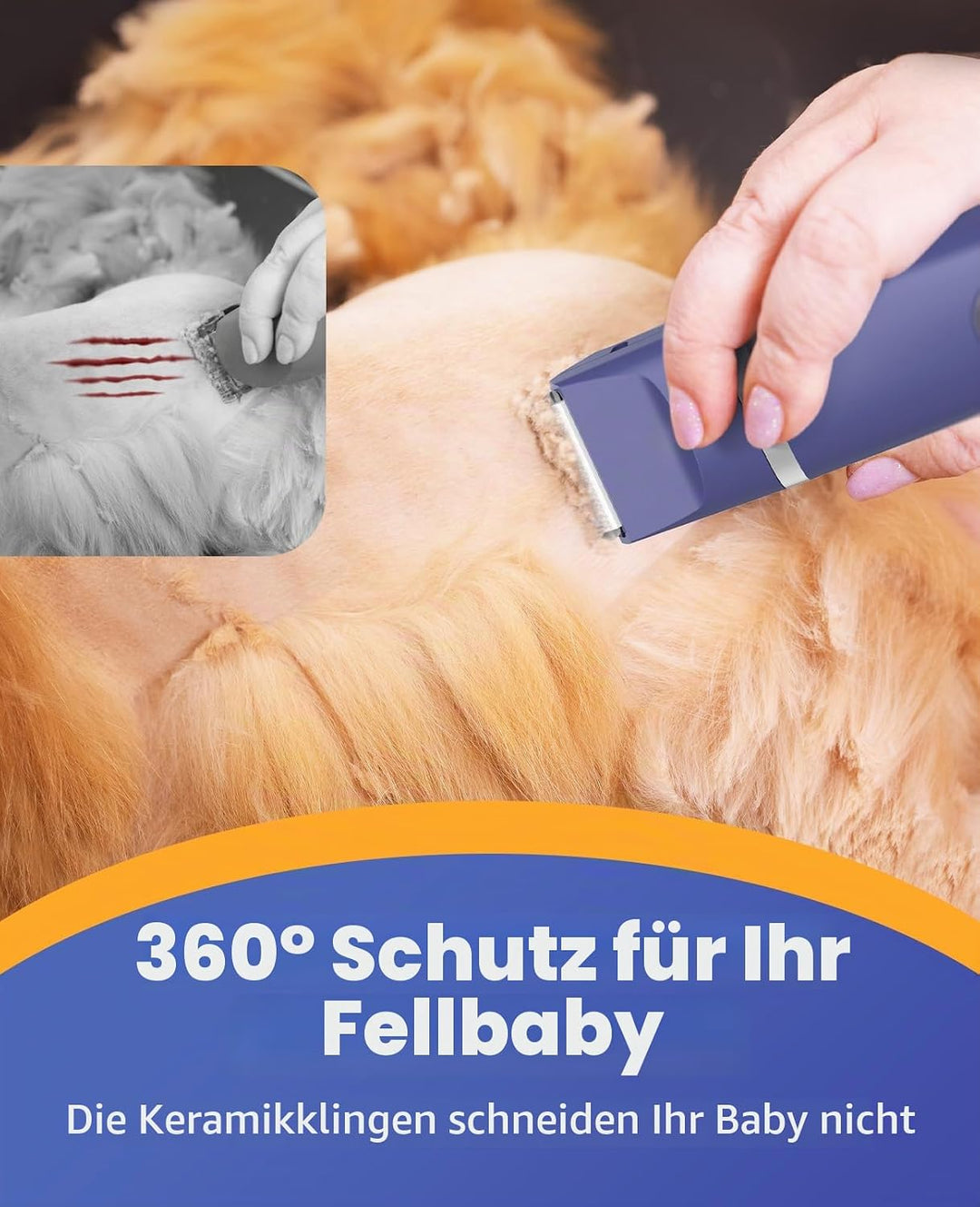 oneisall 4in1 Leise Schermaschine Hund Katze, Wiederaufladbar Hundeschermaschine&amp;Pfotentrimmer&amp;Krall