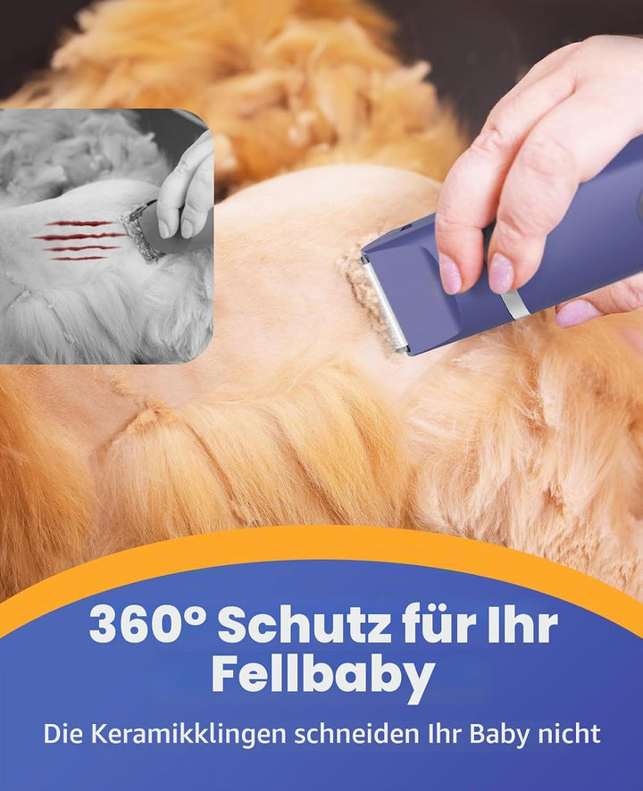 oneisall 4in1 Leise Schermaschine Hund Katze, Wiederaufladbar Hundeschermaschine&amp;Pfotentrimmer&amp;Krall