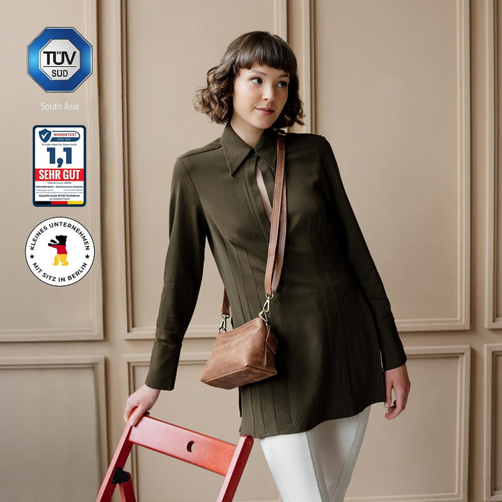 Berliner Bags Vintage Umhängetasche Marbella XS, Kleine Schultertasche Crossbody Bag aus Leder, Hand