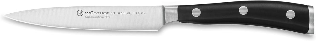 WÜSTHOF Classic Ikon Ausbeinmesser 14 cm &amp; Classic Ikon Gemüsemesser 12 cm, Schwarz Bundle mit Gemüs