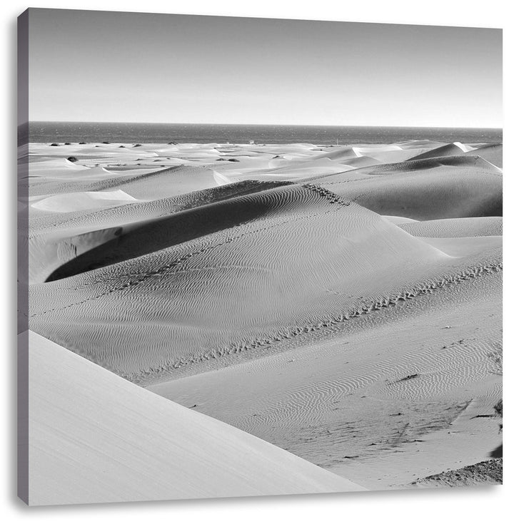 Pixxprint schöne Wüste am Meer / 70x70cm Leinwandbild bespannt auf Holzrahmen/Wandbild Kunstdruck De