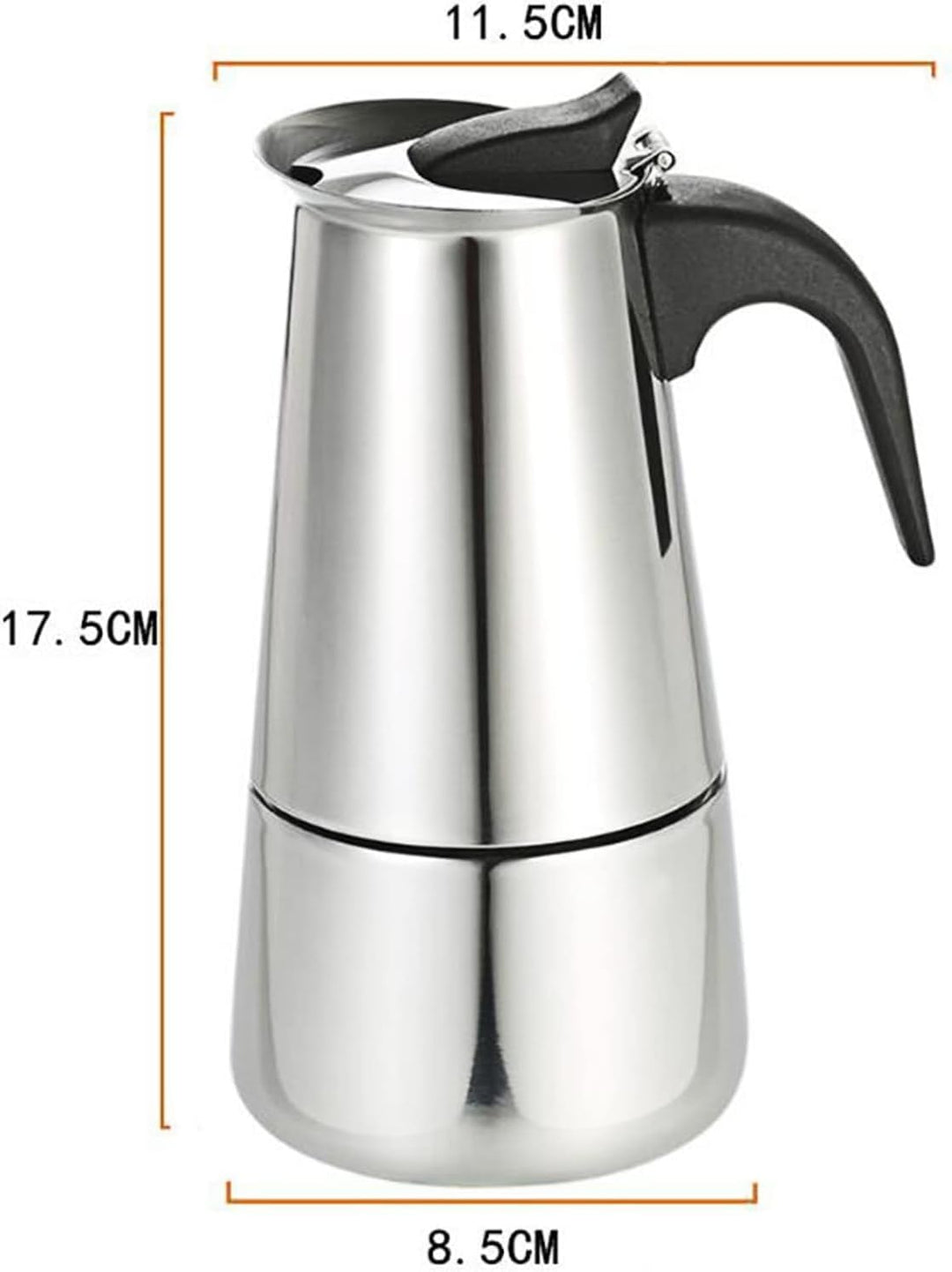 500W Elektrisch Espressokocher Edelstahl Kaffeekanne 200ml 4 Tassen Mokkakanne Elektrisch Kaffeekoch