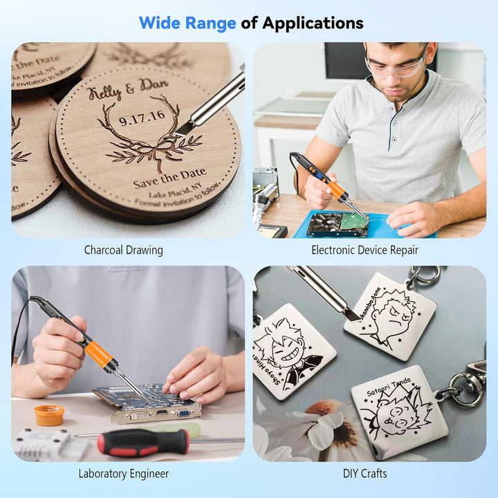 Lötkolben Set,90W Hochleistungs-Soldering Iron,LCD Digital Temperaturregelung 180-500℃,3 Lötspitzen