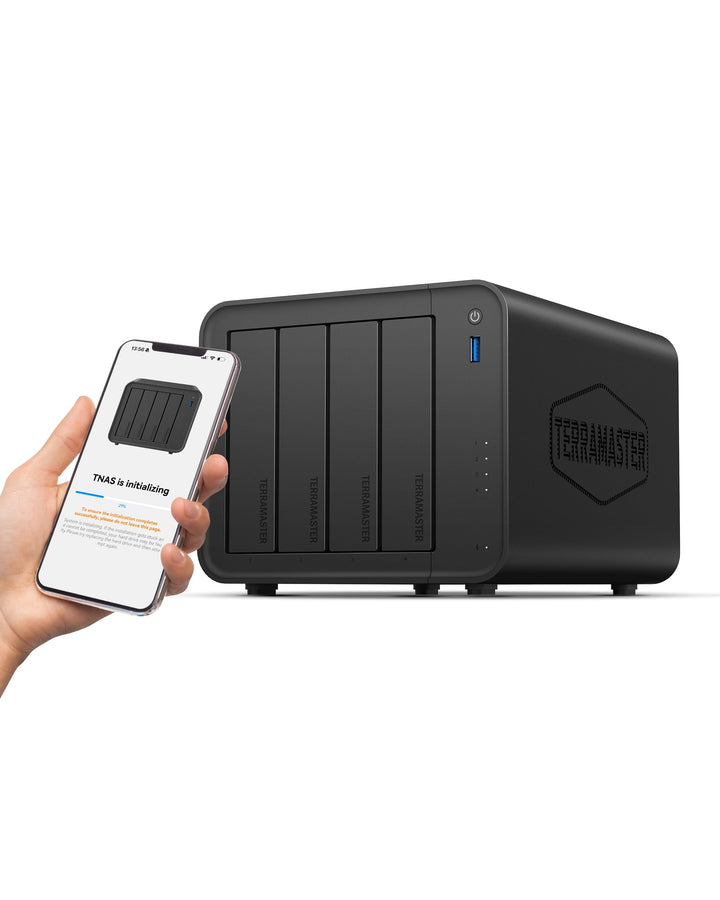 TERRAMASTER F4-425 4-Bay NAS-Speicher – Intel x86 Quad-Core-CPU, 4 GB RAM, 2,5 GbE LAN, Netzwerkgebu