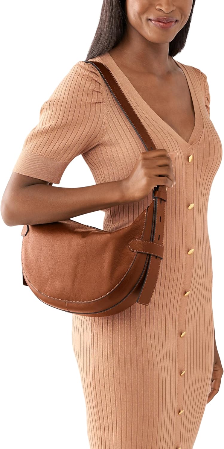 Fossil Damen Harwell Hobo, 30.5 L x 8.9 W x 20.3 cm H Brown, Brown