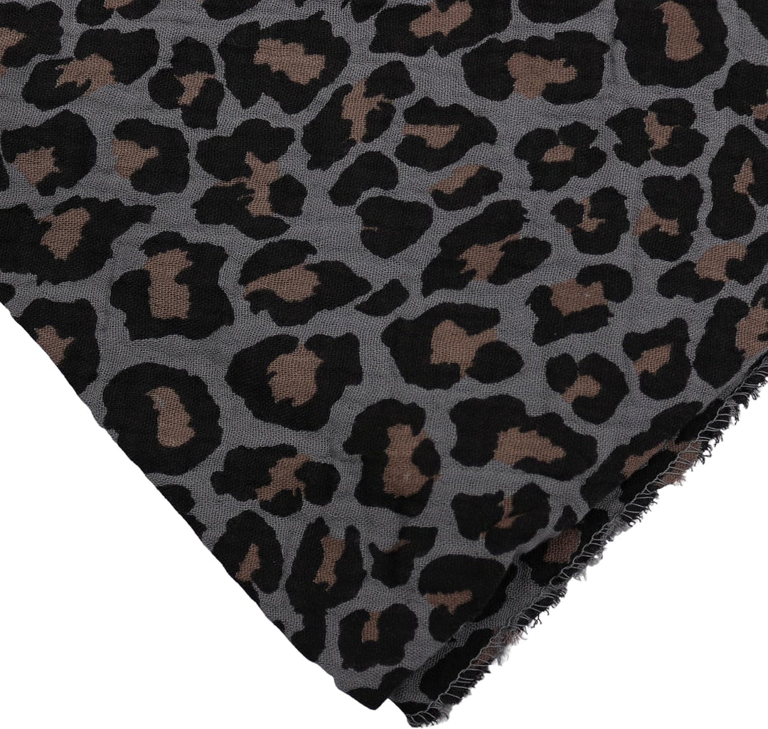 Damen Musselin Halstuch Made in Italy mit Leoprint oder Unifarben – Leichtes Dreieckstuch für Frühli