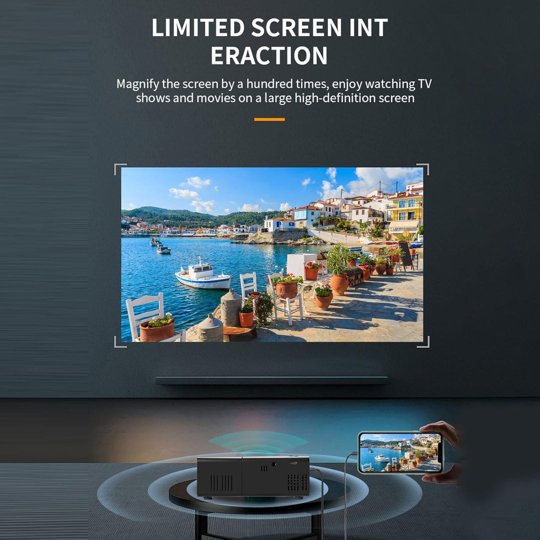 Micro -Projektor, Aktualisierter 1080p Full HD Tragbarer Projektor, Cooling -Fan -Design, Filmprojek