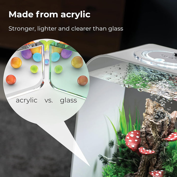 biOrb 72047 LIFE 15 LED transparent - dekoratives 15 Liter Aquarium Komplett-Set mit Filtersystem, L