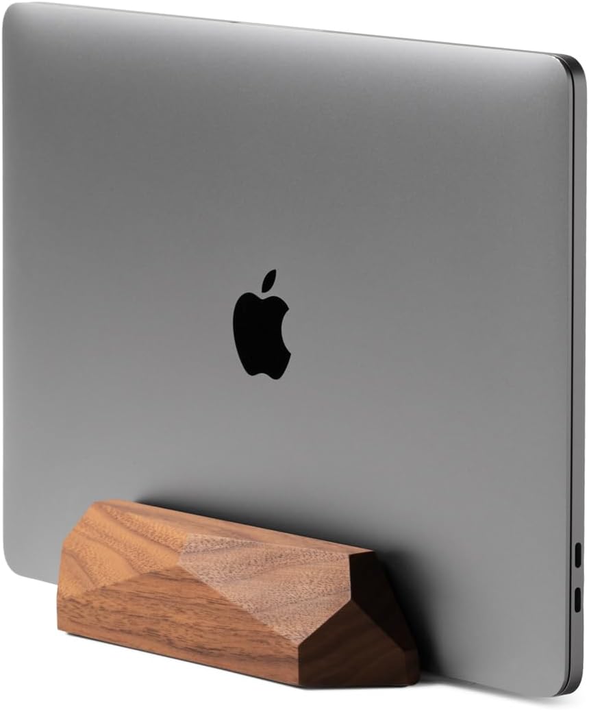 Oakywood Vertikaler Laptop Ständer - Verstellbares Schreibtisch-Dock aus Holz - Kompatibel mit MacBo