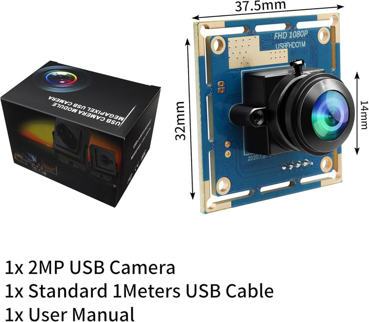 1080P Full HD Fisheye USB Kameramodul,180 Grad Weitwinkel objektiv, 1080P 30 fps/720P 60 fps/480 100