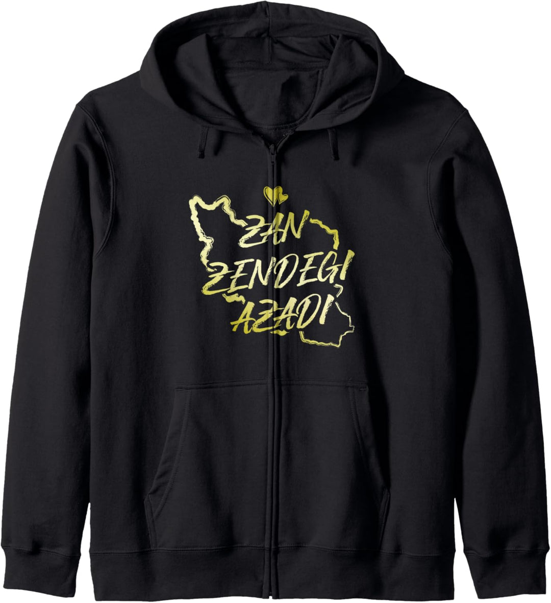 Iran Zitat Zan Zendegi Azadi Gold | Free Iran Heart Freedom Kapuzenjacke